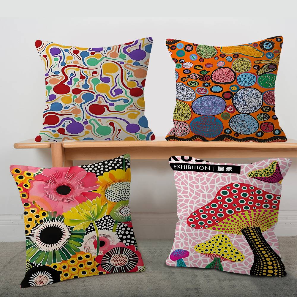 Home Textiles Exhibition - Yayoi Kusama Kunsttentoonstelling Pompoen Bloem Kussen