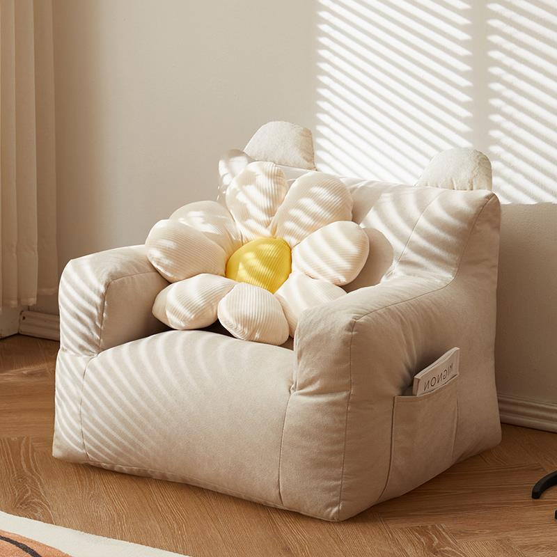 Floor Cushion Pouf - Milieuvriendelijke Scandinavische eenpersoonsfauteuil Zachte comfortabele rugleuning