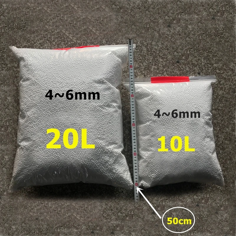Floor Cushion Pouf - 4-6mm 10L/20L Witte Styroporkogels voor het