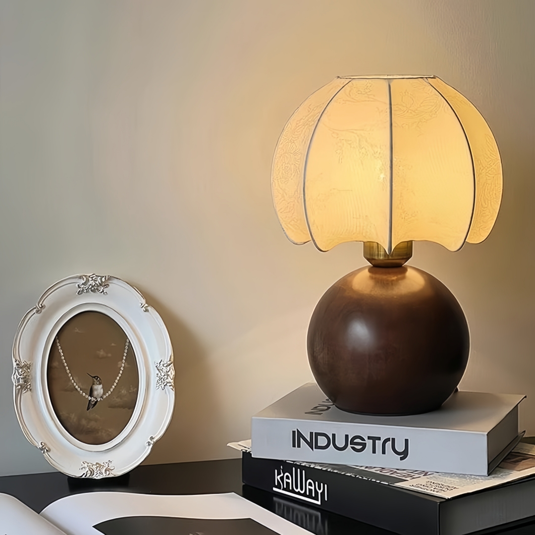 Home Textile - Vintage bloementafellamp, middeleeuwse bedlamp, slaapkamer, woonkamer,