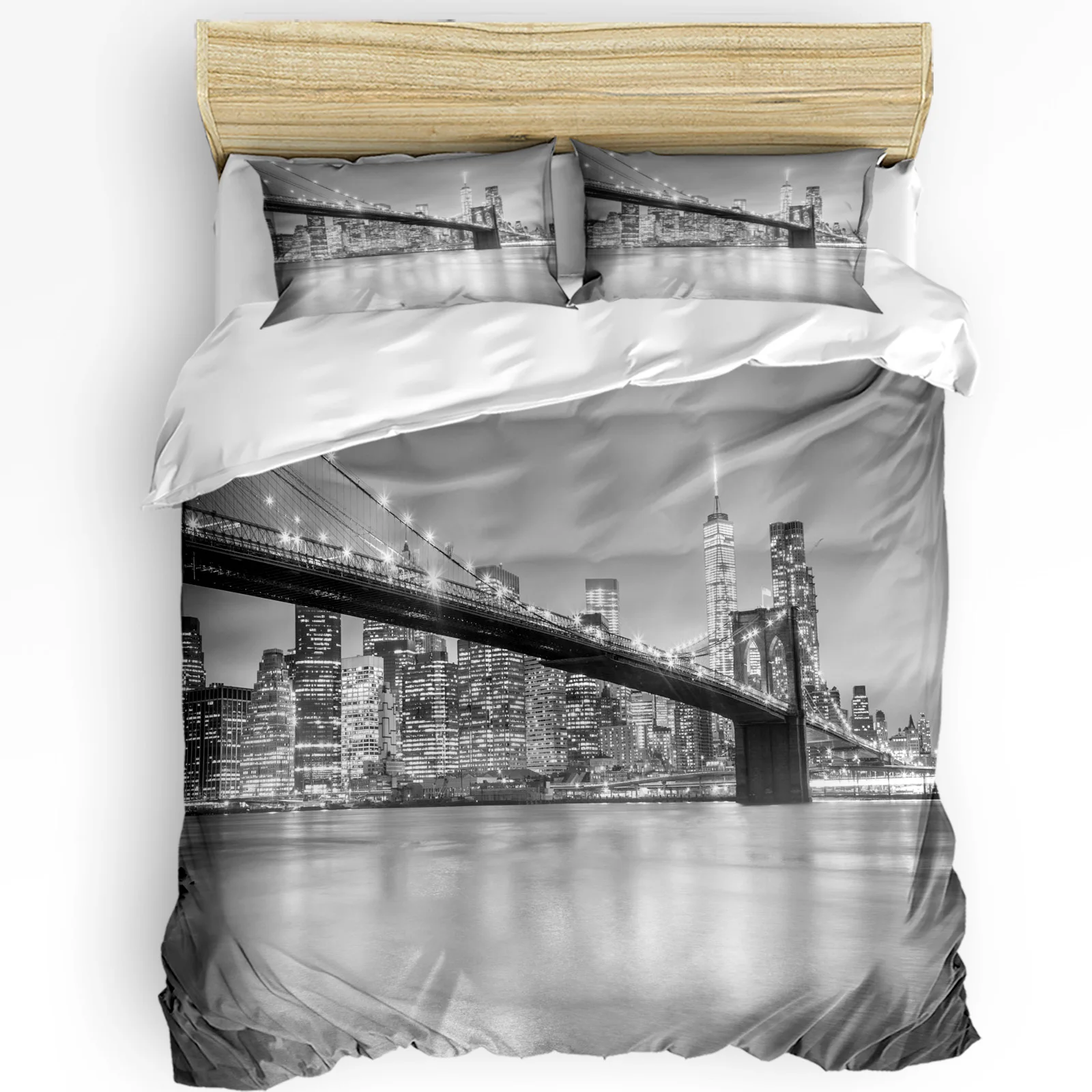 Home Textiles New York - 3-delige beddengoedset grijs New York City