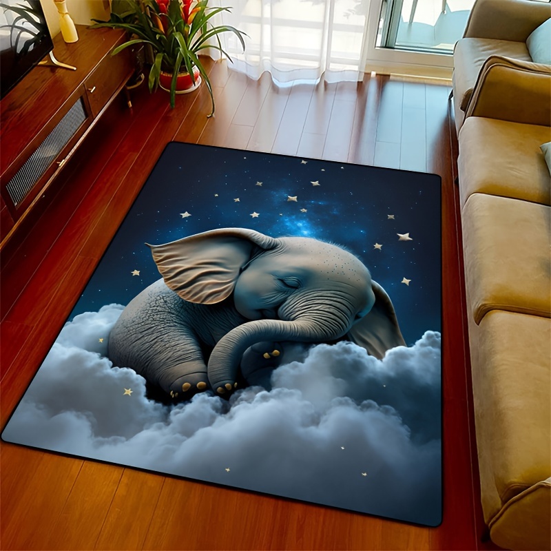 Home Textiles Rug - Dromerig olifantentapijt voor de kinderkamer |