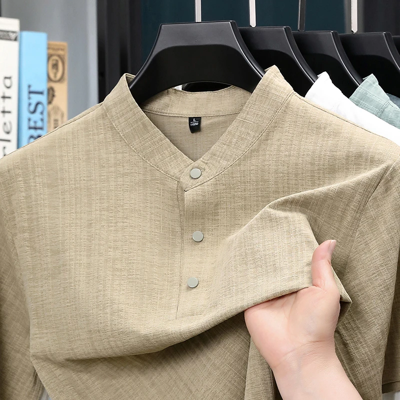 Zomer overhemd met opstaande k - Home Textile recensie en prijs