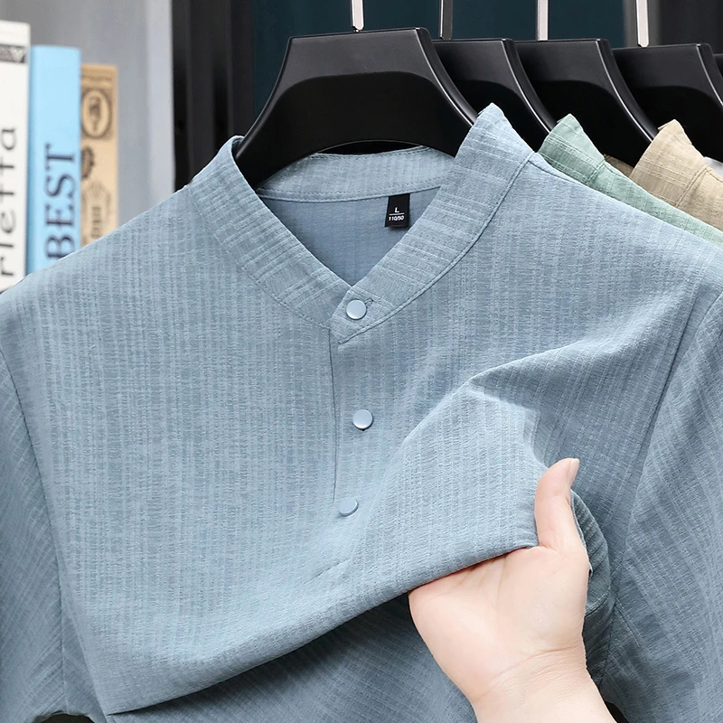 Zomer overhemd met opstaande k - Home Textile recensie en prijs