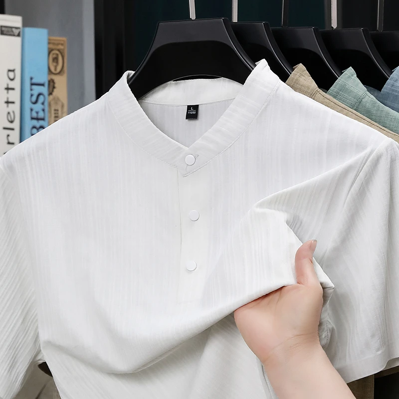Zomer overhemd met opstaande k - Home Textile recensie en prijs