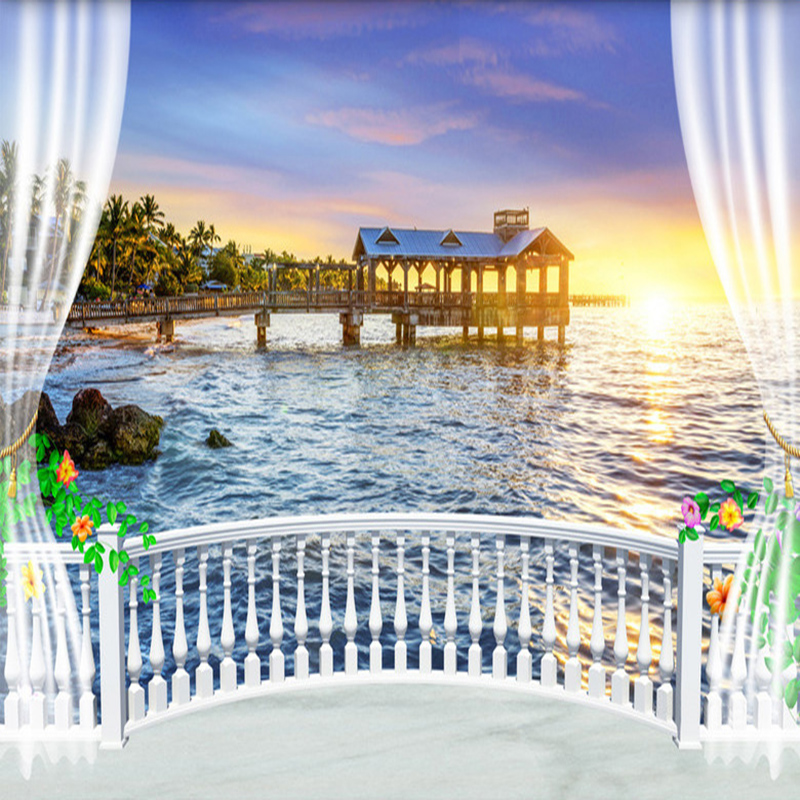 Aangepaste fotobehang 3D balko - Sunrise Home Textiles & Apparel recensie en prijs