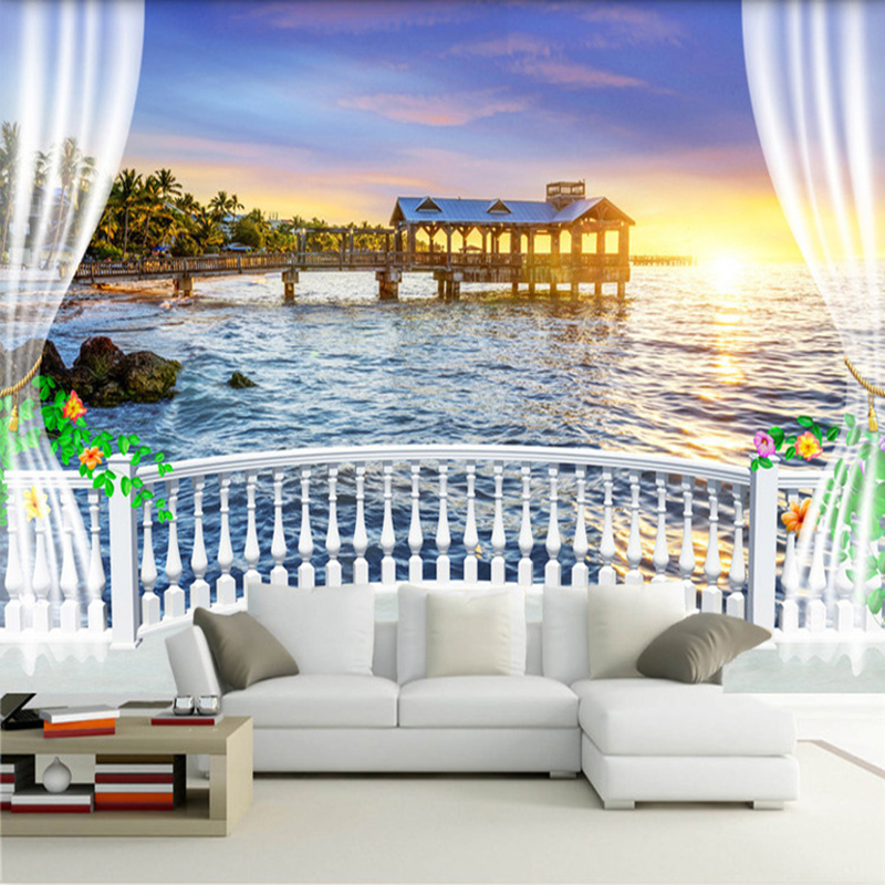 Aangepaste fotobehang 3D balko - Sunrise Home Textiles & Apparel recensie en prijs