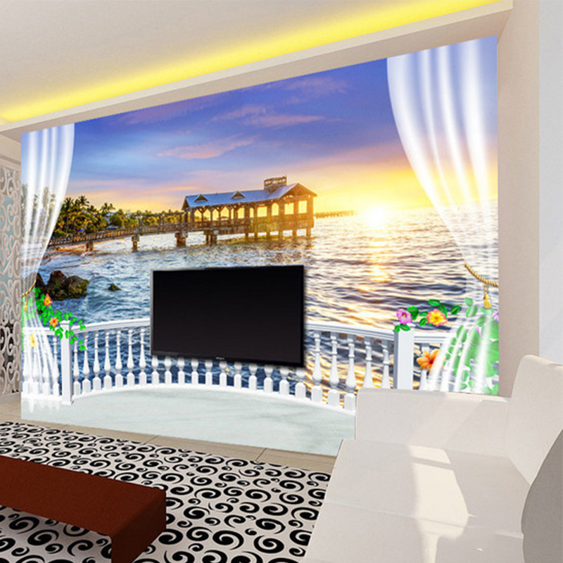 Aangepaste fotobehang 3D balko - Sunrise Home Textiles & Apparel recensie en prijs