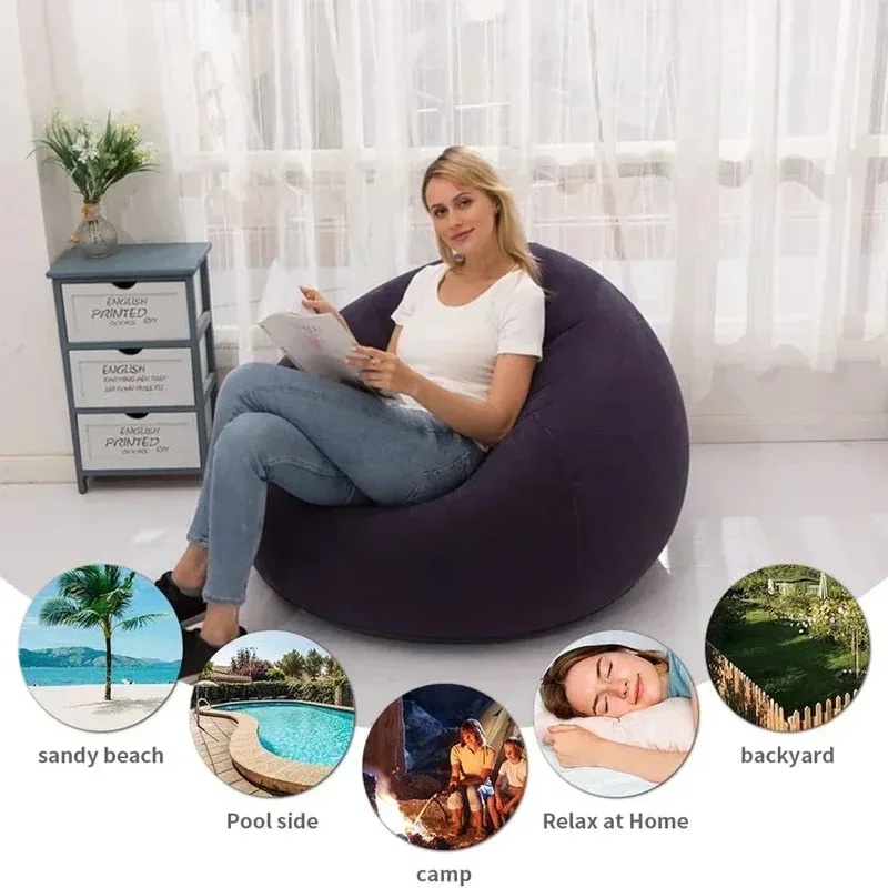 Grote opblaasbare lazy sofa PV - Floor Cushion Pouf recensie en prijs