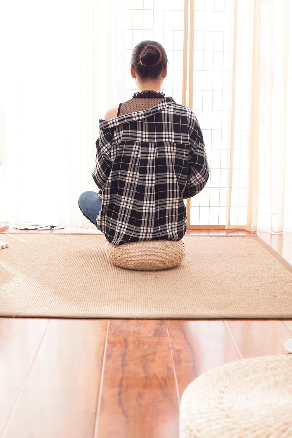 Handgemaakte strooien platte v - Floor Cushion Pouf recensie en prijs