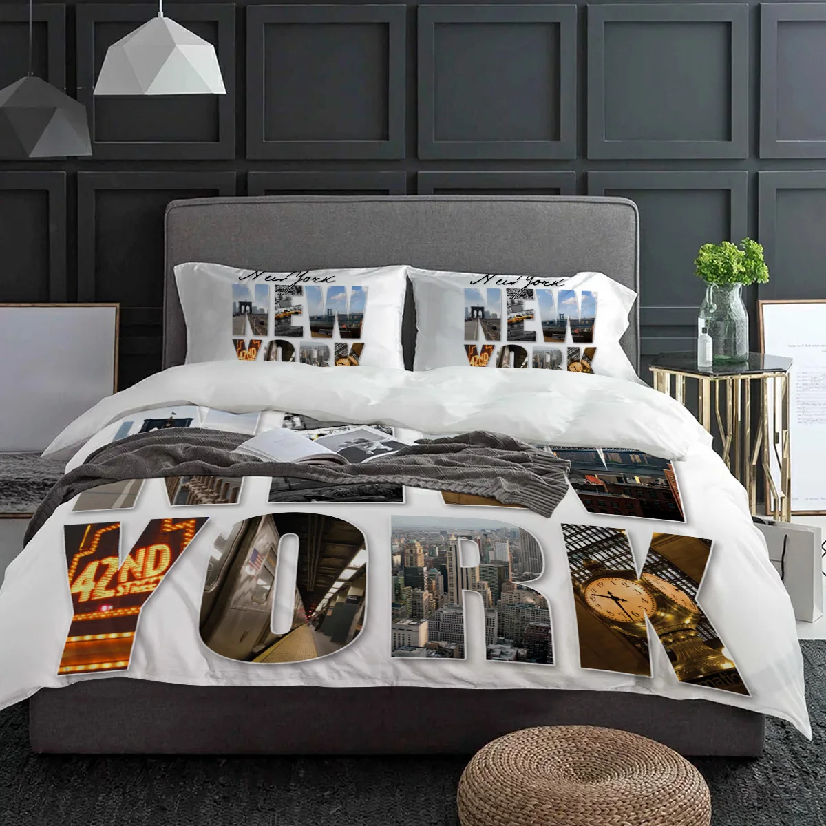 New York Engelse tekst landsch - Home Textiles New York recensie en prijs