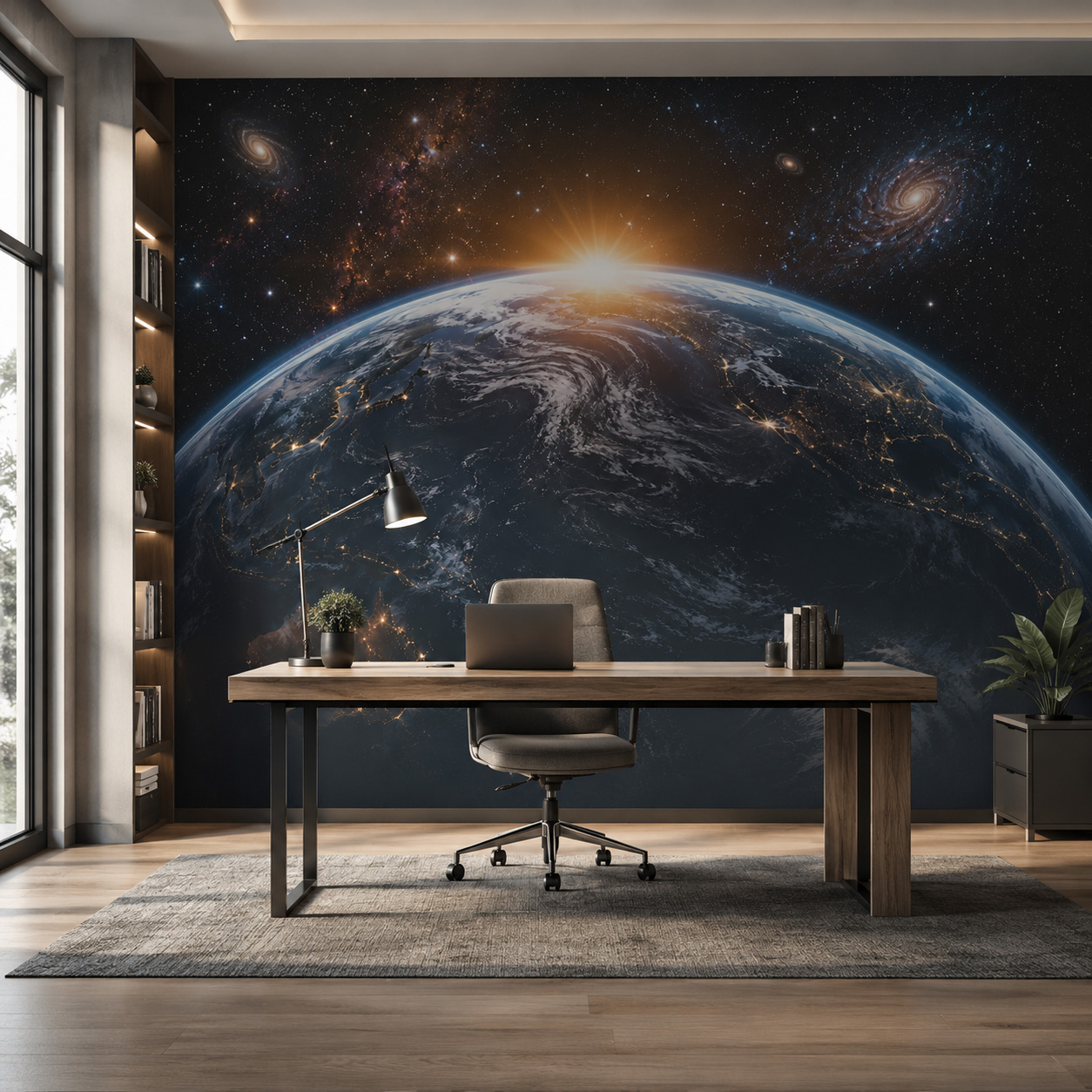 3D Space Earth Sunrise muursch - Sunrise Home Textiles & Apparel recensie en prijs