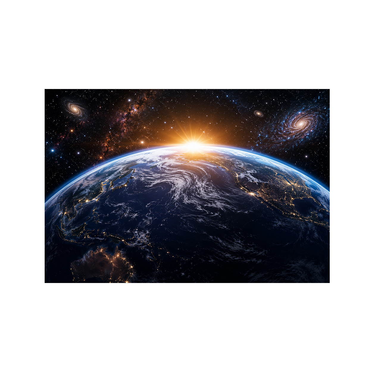 3D Space Earth Sunrise muursch - Sunrise Home Textiles & Apparel recensie en prijs